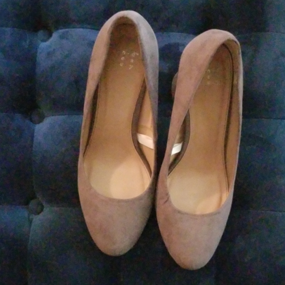 Grey suede like material, worn for only 4 hours